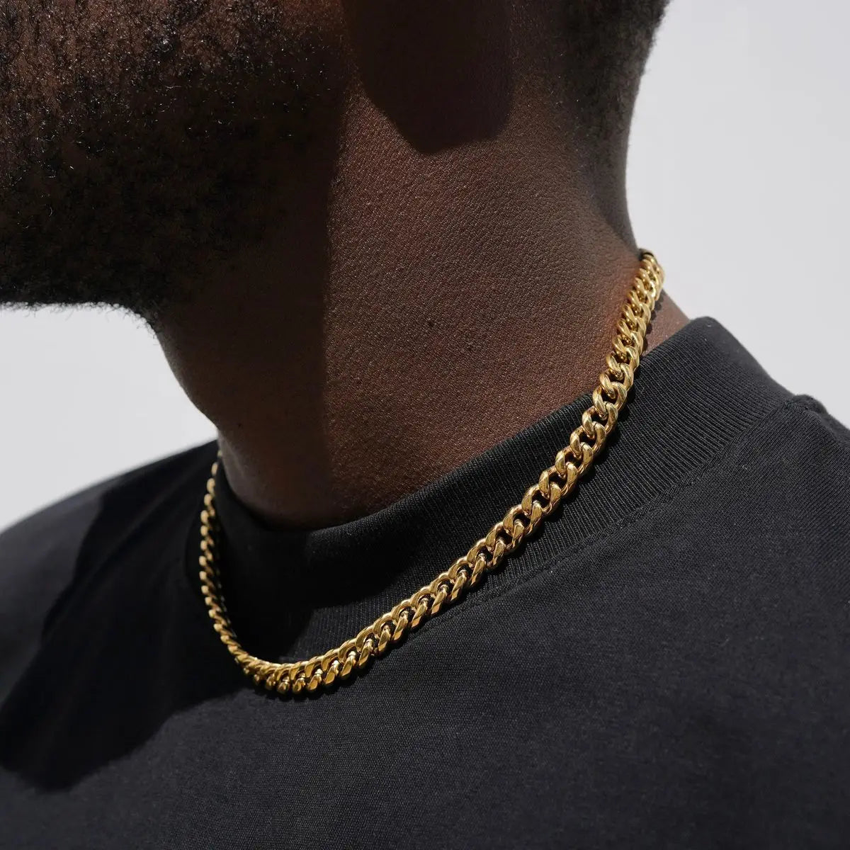 Basic Punk Cuban Necklaces for Men Women,3/5/7/9/11Mm Stainless Steel Miami Curb Collar,Retro Silver Black Gold Color Chain Gift