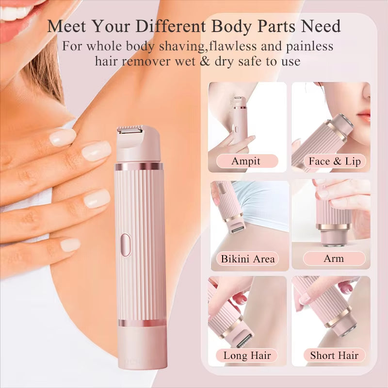 Electric Shaver for Women Bikini Trimmer 2 in 1 Women Electric Razor Body Epilator for Bikini Leg Underarm Electric Hair Remover