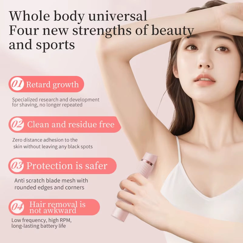 Electric Shaver for Women Bikini Trimmer 2 in 1 Women Electric Razor Body Epilator for Bikini Leg Underarm Electric Hair Remover