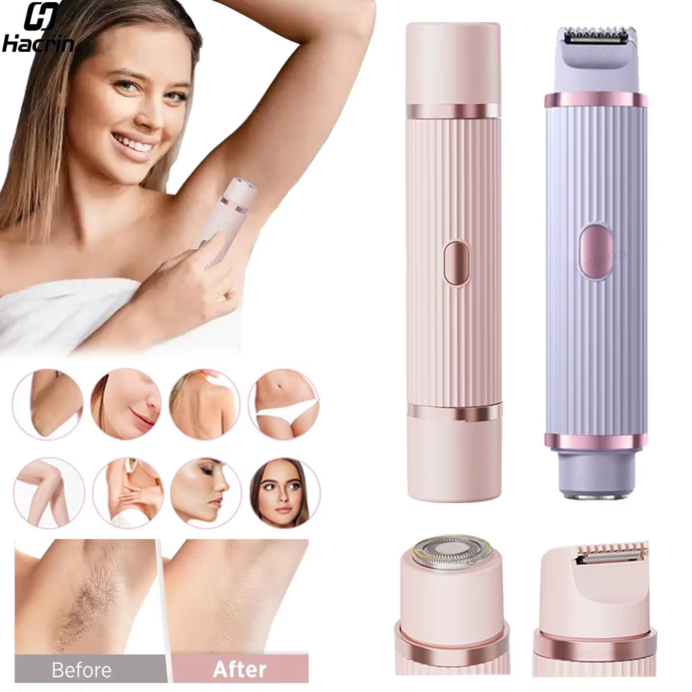 Electric Shaver for Women Bikini Trimmer 2 in 1 Women Electric Razor Body Epilator for Bikini Leg Underarm Electric Hair Remover