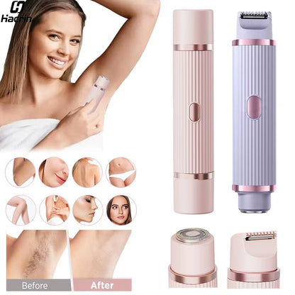 Electric Shaver for Women Bikini Trimmer 2 in 1 Women Electric Razor Body Epilator for Bikini Leg Underarm Electric Hair Remover