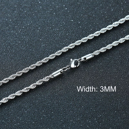Basic Punk Cuban Necklaces for Men Women,3/5/7/9/11Mm Stainless Steel Miami Curb Collar,Retro Silver Black Gold Color Chain Gift