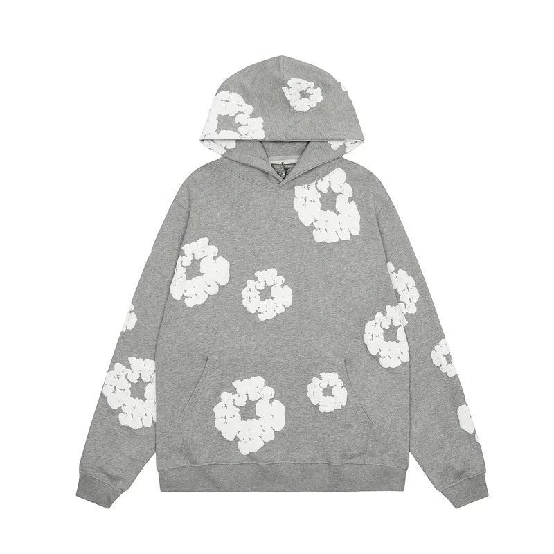 Modadenim - Viral Denim Unisex Bloemen Hoodie