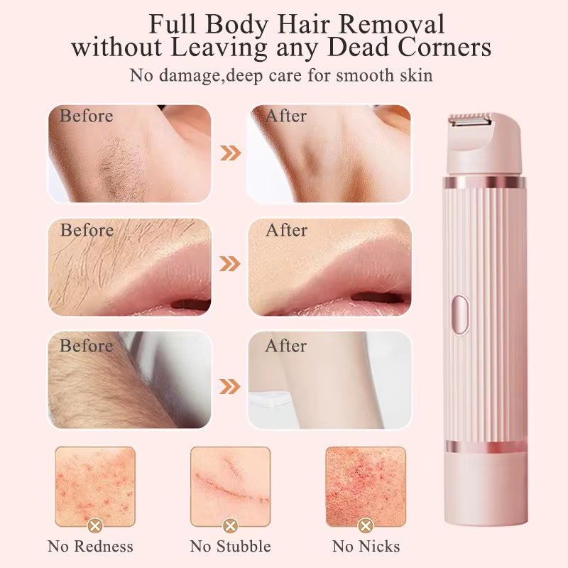 Electric Shaver for Women Bikini Trimmer 2 in 1 Women Electric Razor Body Epilator for Bikini Leg Underarm Electric Hair Remover