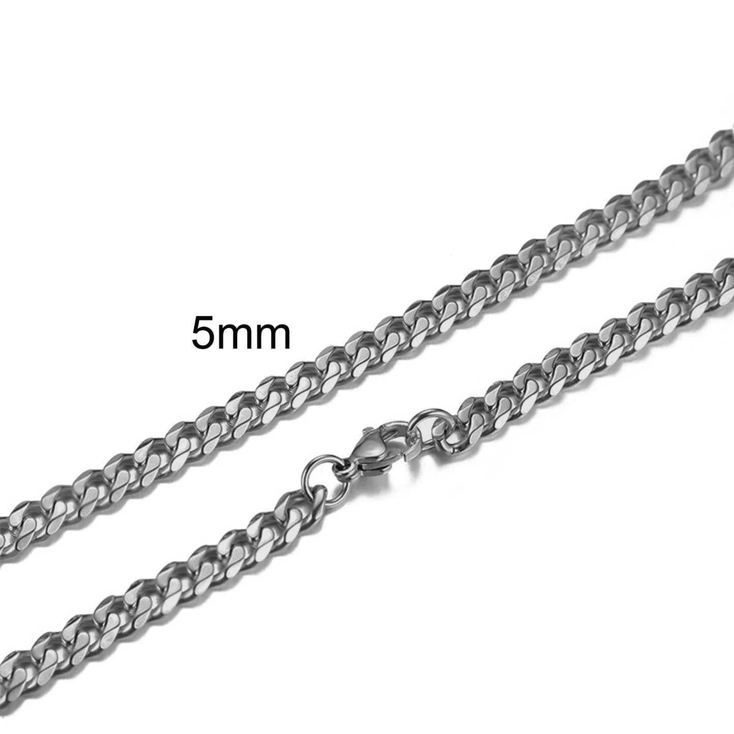 Basic Punk Cuban Necklaces for Men Women,3/5/7/9/11Mm Stainless Steel Miami Curb Collar,Retro Silver Black Gold Color Chain Gift