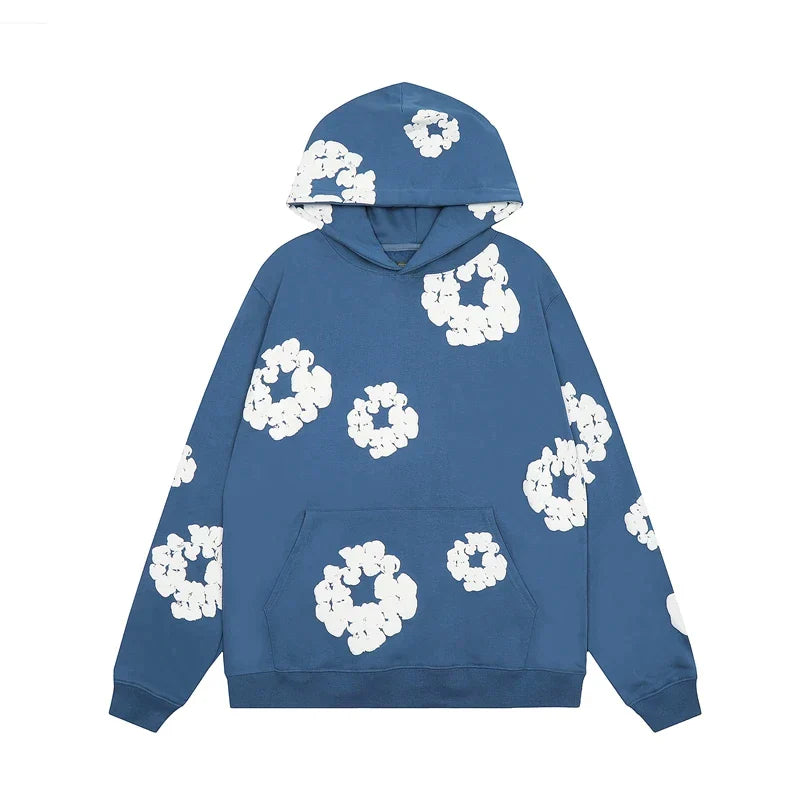 Modadenim - Viral Denim Unisex Bloemen Hoodie