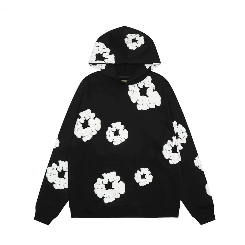 Modadenim - Viral Denim Unisex Bloemen Hoodie