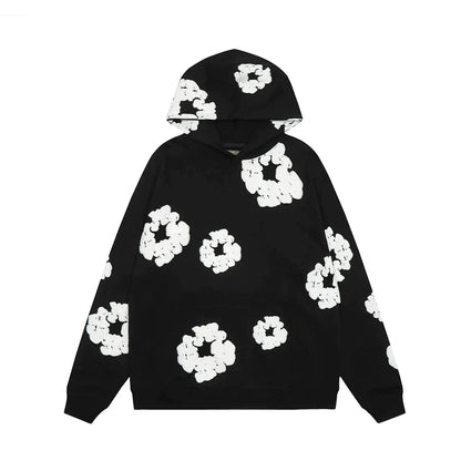 Modadenim - Viral Denim Unisex Bloemen Hoodie